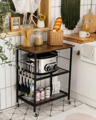 3 Tier Rolling Kitchen Cart & Microwave Stand