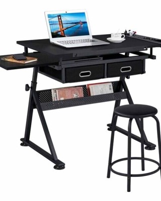 Adjustable Craft & Drawing Table With Storage