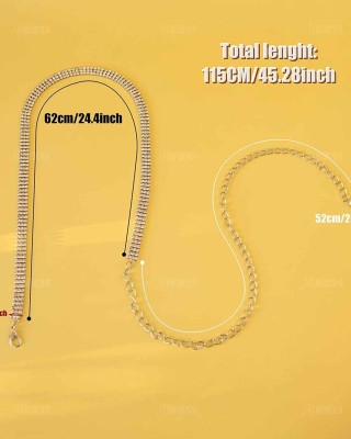 AUEAR, Fashion Silver Crystal Waist Buckle Belt Metal Chain Dress Belt Rhinestone Chain for Women Wedding Party Decor