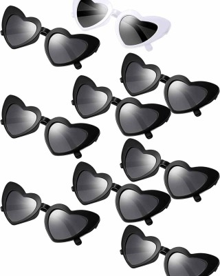 9 Pairs Heart Shaped Sunglasses Vintage Heart Sunglasses Women Retro Eyeglasses for Shopping Traveling Party Accessories